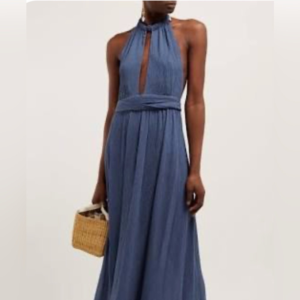 Mara Hoffman‎ Linny Dress in Blue Tencel Lyocell, Size XL